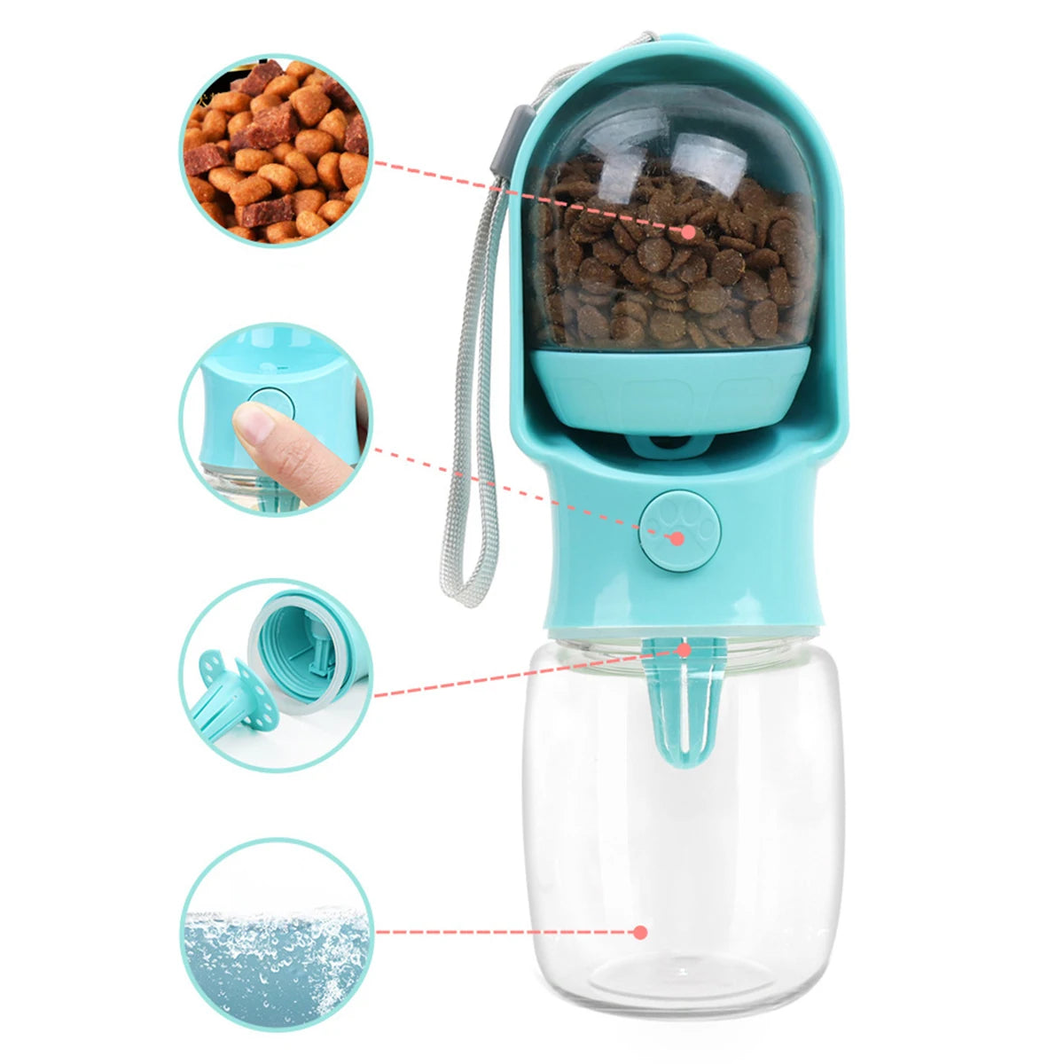 Pet feeding/water supplies, pet going out water cups, portable carry-on cups, pet water and food integrated cups.-zmt