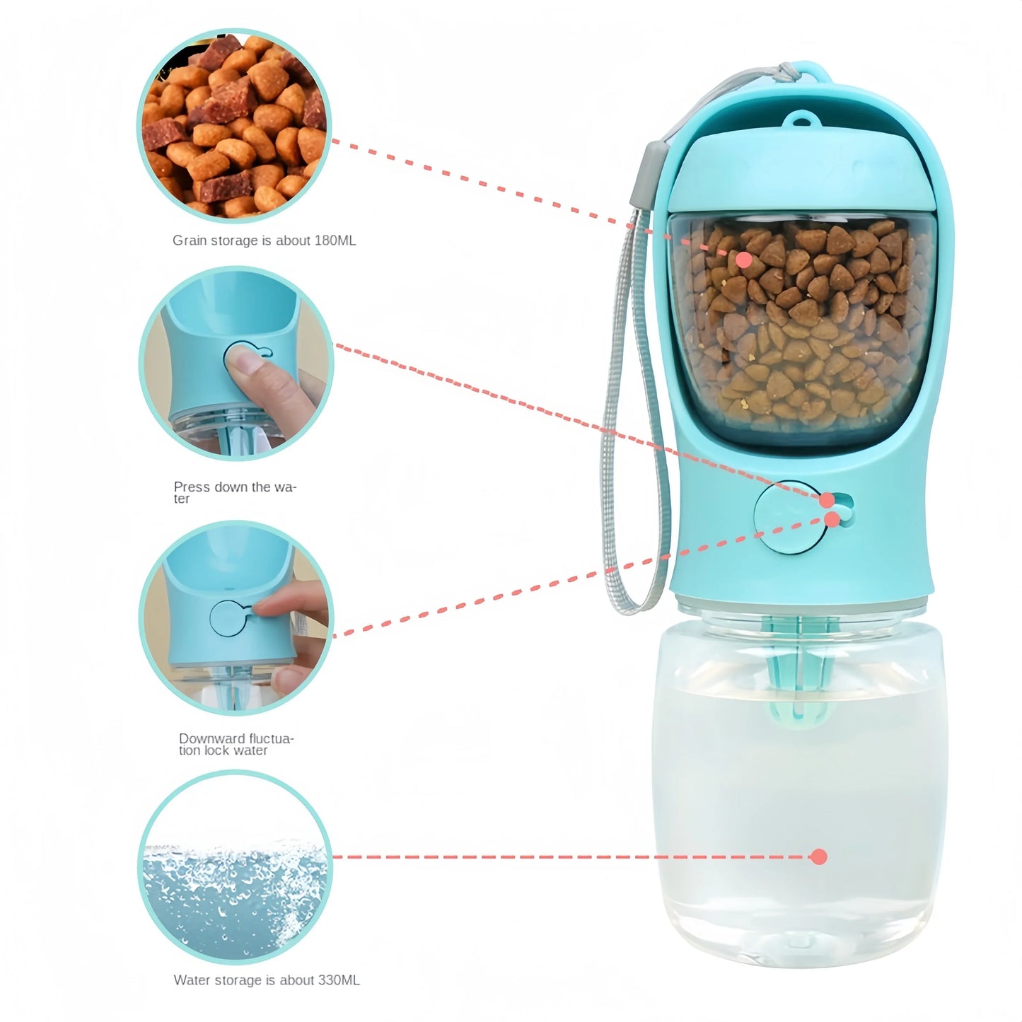 Dog Cat Water Bottle Portable