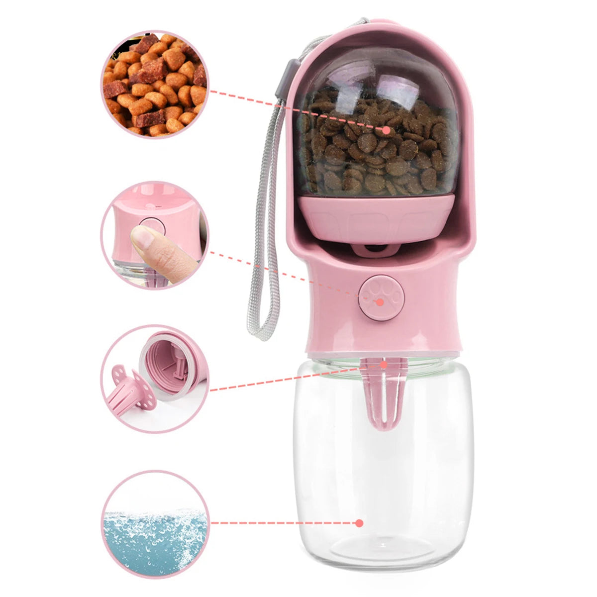 Pet feeding/water supplies, pet going out water cups, portable carry-on cups, pet water and food integrated cups.-zmt
