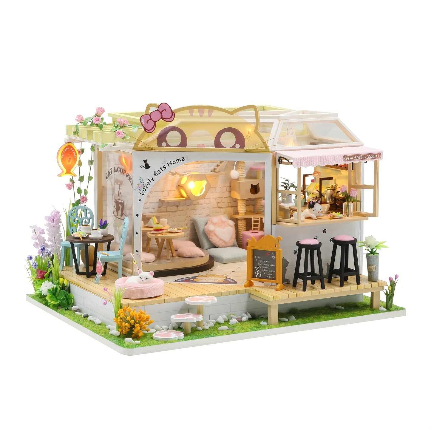 Cat Café  DIY Wooden Model House