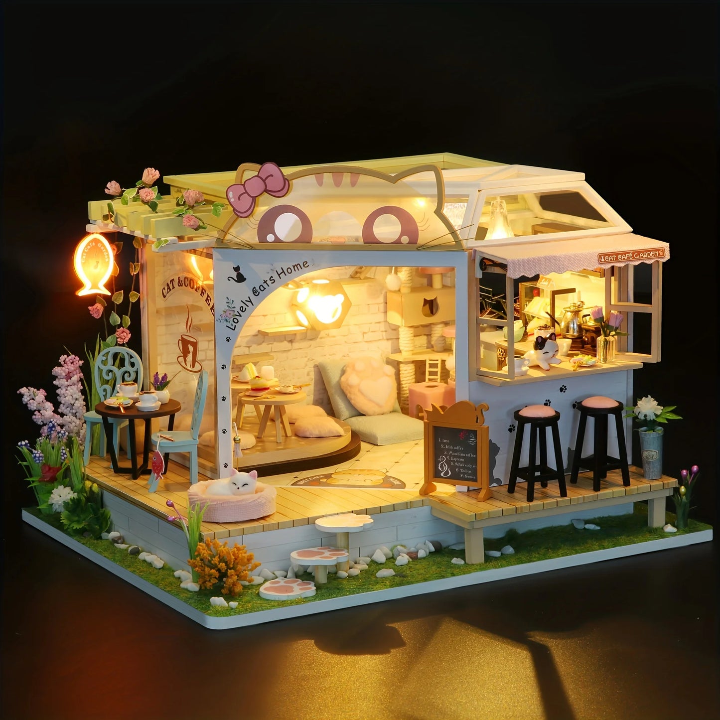 Cat Café  DIY Wooden Model House