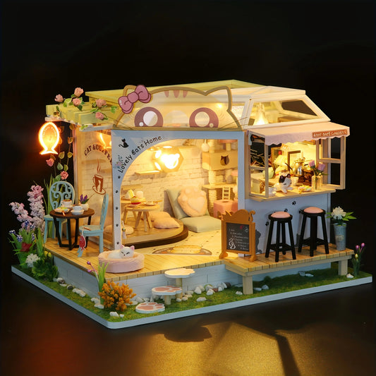 Cat Café  DIY Wooden Model House