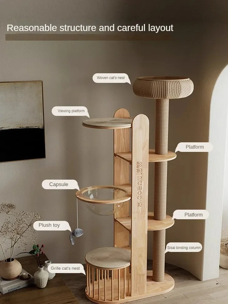 A durable multi-level cat tree that encourages healthy scratching, climbing, and relaxation while protecting your furniture.