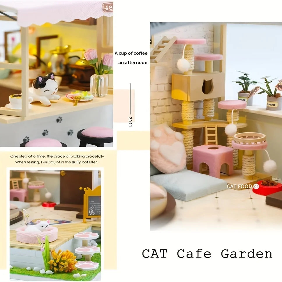 Cat Café  DIY Wooden Model House