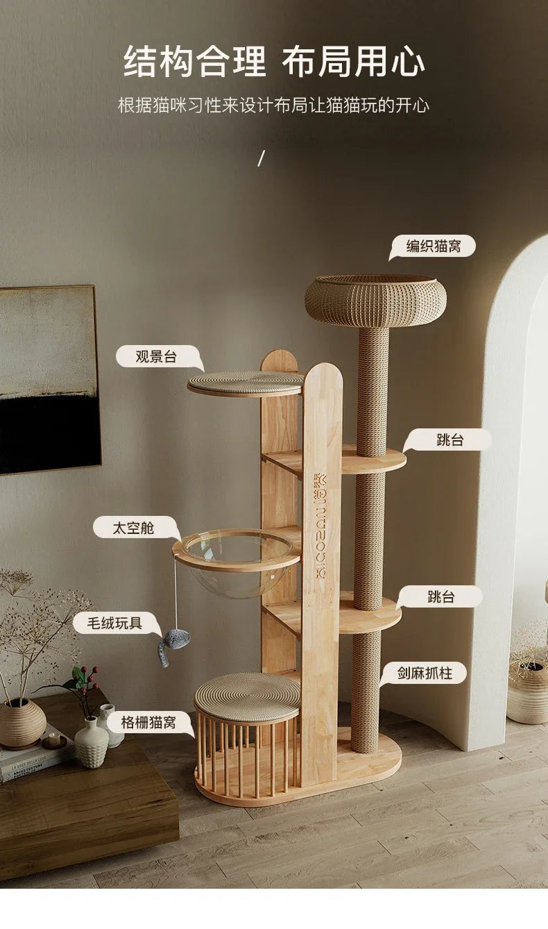 A durable multi-level cat tree that encourages healthy scratching, climbing, and relaxation while protecting your furniture.