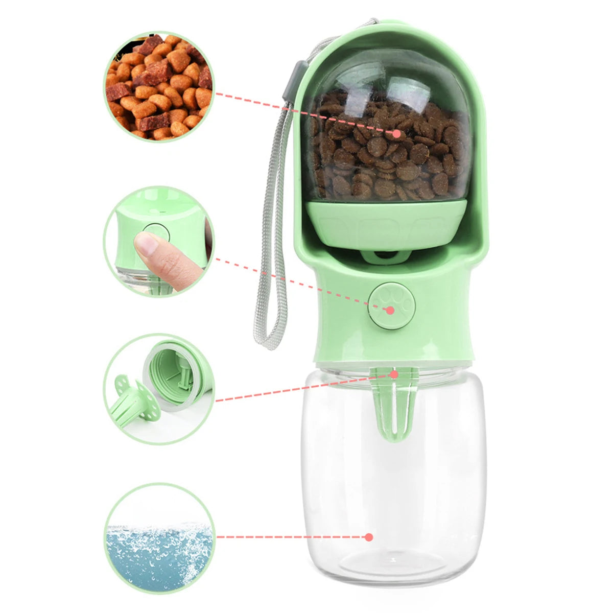 Pet feeding/water supplies, pet going out water cups, portable carry-on cups, pet water and food integrated cups.-zmt