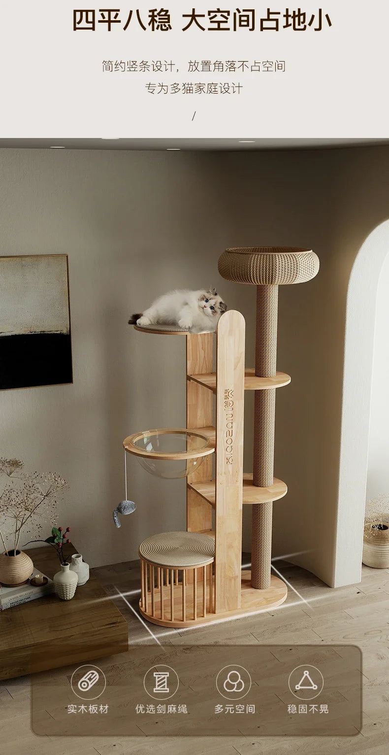 A durable multi-level cat tree that encourages healthy scratching, climbing, and relaxation while protecting your furniture.